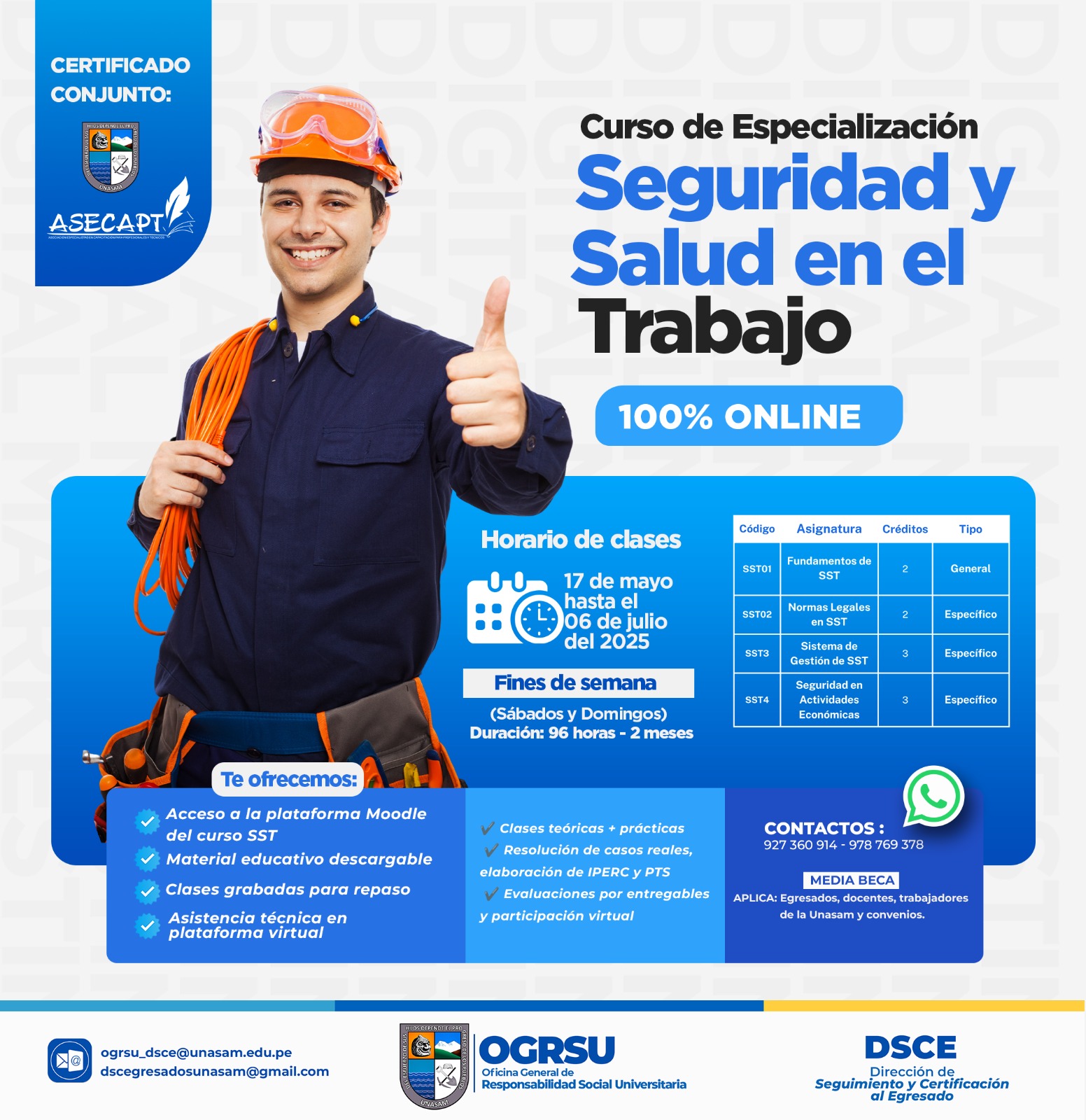 Curso de especialización en Salud y Seguridad en el Trabajo